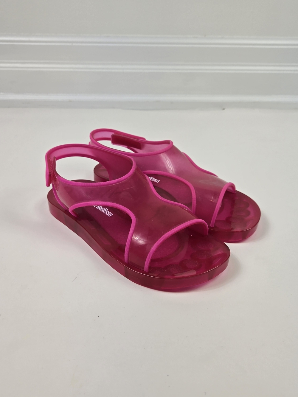 Mini Melissa Kids Pink Jelly Sandals Size 3 Youth Beach Barbiecore Cute